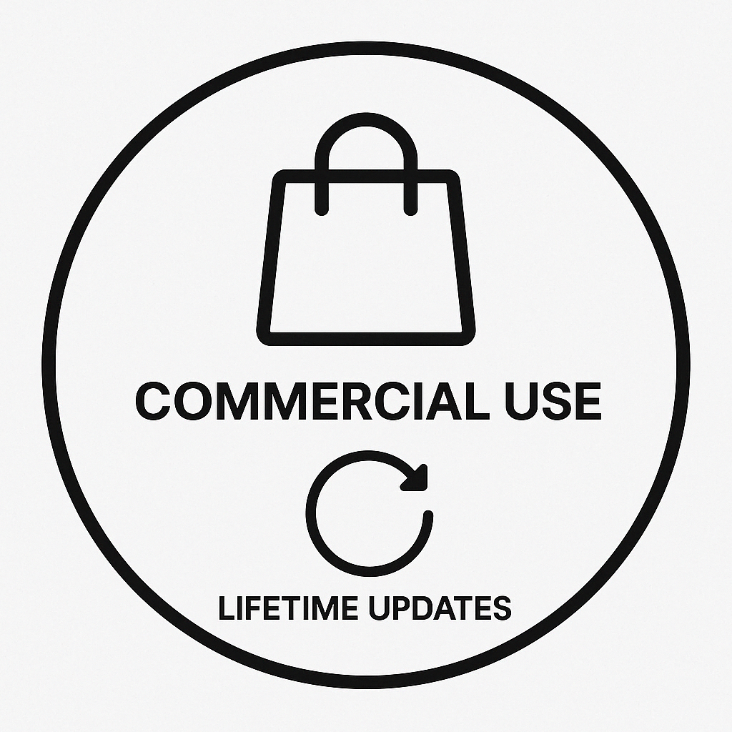 Commercial Use & Lifetime Updates