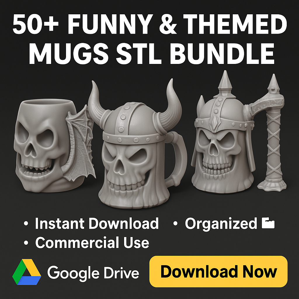 54+ Mugs designs STL Files Bundle