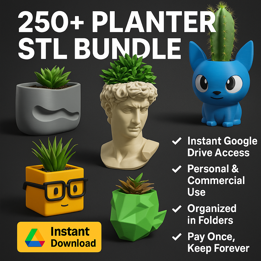 160+ Planter Designs STL Files