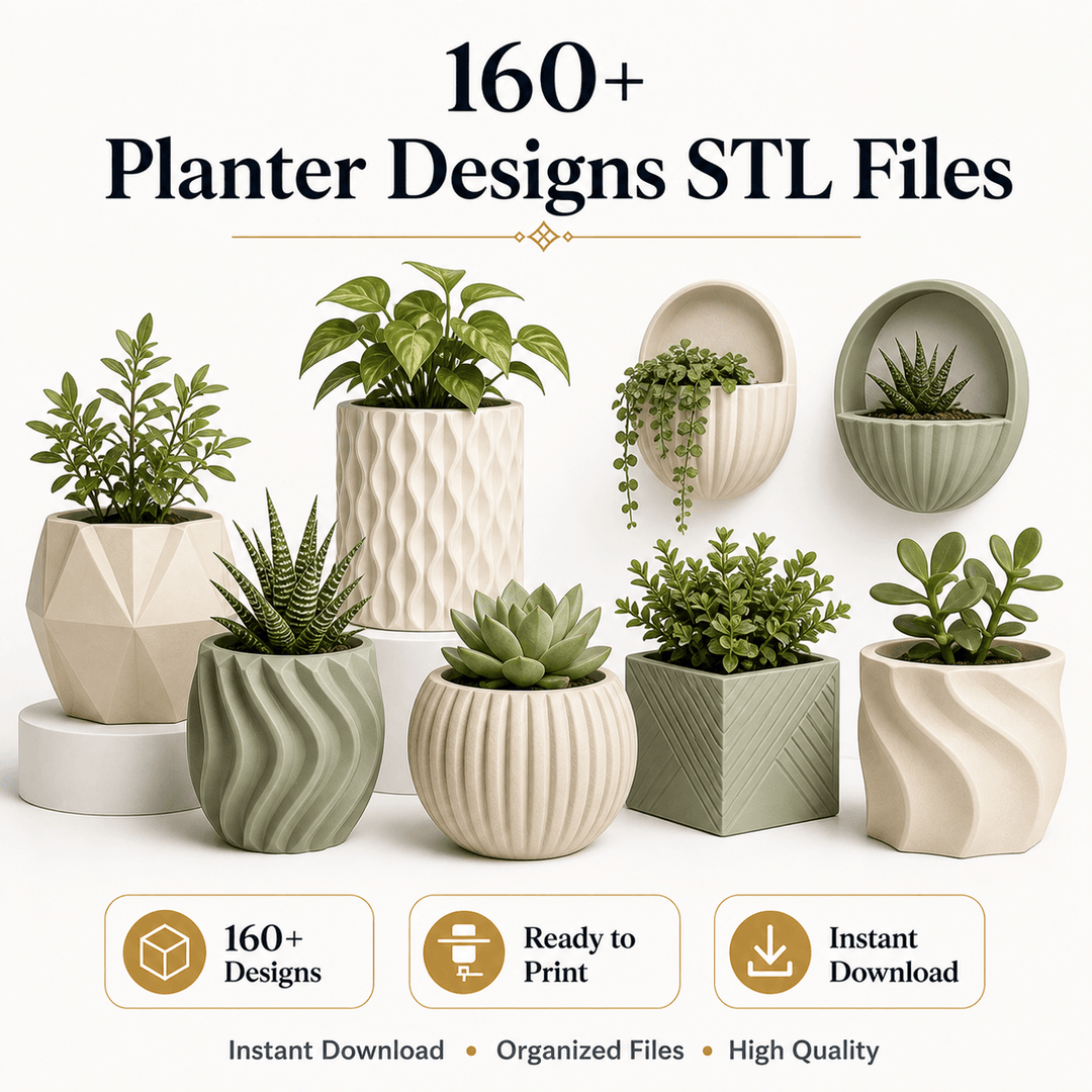 160+ Planter Designs STL Files – Vexo